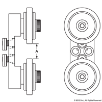 BLACK 25-2525 ROLLER WHEEL BRACKET ASSE