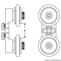 BLACK 25-2525 ROLLER WHEEL BRACKET ASSE