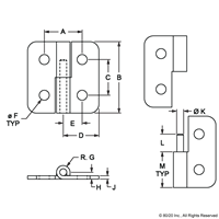 25 S RIGHT HAND ECONOMY LIFT-OFF HINGE