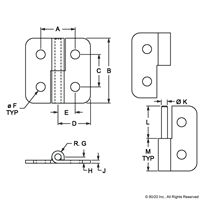 25 S RIGHT HAND ECONOMY LIFT-OFF HINGE