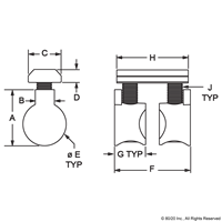 25 S M5 DOUBLE ANCHOR T-NUT SHORT ASSEM