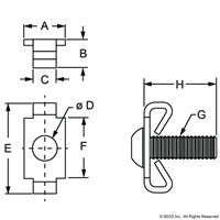 25 S M6 X 1.0 END FASTENER W/ SS SCREW