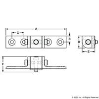 25 S RIGHT ANGLE 0 DEGREE LIVING HINGE