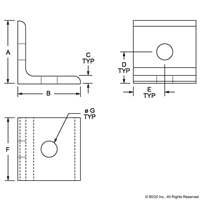 25 S 3mm 2 HOLE INSIDE CORNER BRACKET