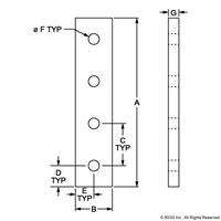 BLACK 25 S 4 HOLE JOINING STRIP