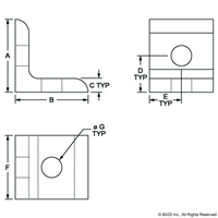 BLACK 25 S 4mm 2 HOLE INSIDE CORNER  BR