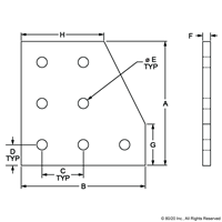 BLACK 25 S 7 HOLE 90 DEGREE FLAT  PLATE