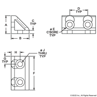 25 S 4 HOLE INSIDE GUSSET CORNER BRACKE