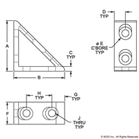 25 S 4 HOLE INSIDE GUSSET CORNER BRACKE