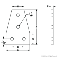 BLACK 25 S 4 HOLE TEE FLAT PLATE