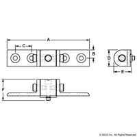 25 S 0 DEGREE LIVING HINGE W/ L PIVOT A