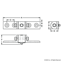 BLACK 25 S 90 DEGREE LIVING HINGE W/ L