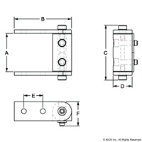 25 S UNIVERSAL LIVING HINGE W/ STRAIGHT