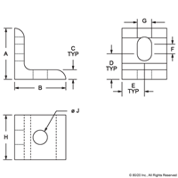 BLACK 25 S 2 HOLE INSIDE SLOTTED CORNER