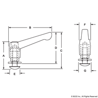 25 S L-HANDLE LINEAR BEARING BRAKE