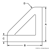 25mm 45 DEGREE GUSSET PROFILE-MILL FINI