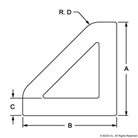 25mm 45 DEGREE GUSSET PROFILE-MILL FINI