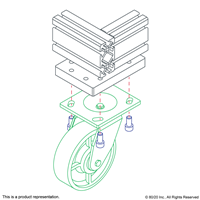 5 HEAVY DUTY FLANGE MOUNT SWIVEL CASTE