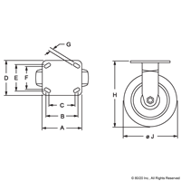 5 HEAVY DUTY RIGID CASTER