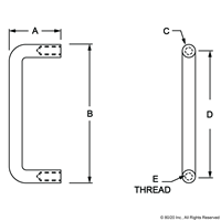 1/2 ROUND 4-1/2 ALUMINUM HANDLE