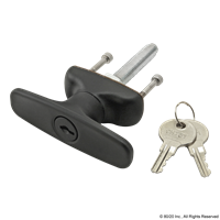 BLACK T-HANDLE W/LOCK COUNTERCLOCKWISE