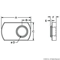 M6 BRIGHT ZINC ECONOMY T-NUT