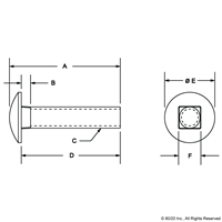 ECONOMY T-SLOT STUD 1/4-20X3/4