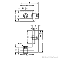 45S HIDDEN CORNER CONNECTOR INSIDE-OUTS