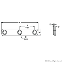 15 S TRIPLE ECON T-NUT M8 X 1.25