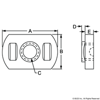 40 S 1/4-20 ECONOMY T-NUT [BLACK]