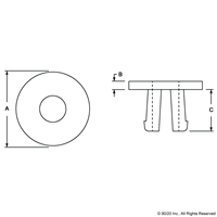 NYLON T-SLOT NUTS PKG OF 50