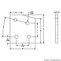 BLACK 40 S 4 HOLE 15 DEGREE ANGLE FLAT