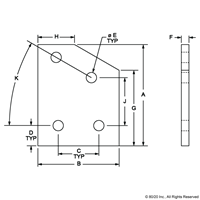 40 S 4 HOLE 30 DEGREE ANGLE FLAT PLATE