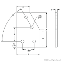 BLACK 40 S 4 HOLE 60 DEGREE ANGLE FLAT