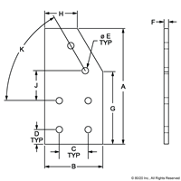 40 S 6 HOLE 60 DEGREE ANGLE FLAT PLATE