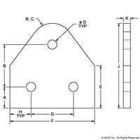 BLACK 40 S 3 HOLE PIVOT PLATE