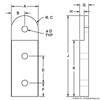 BLACK 40 S 3 HOLE PIVOT PLATE