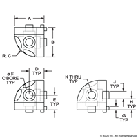 BLACK 40S ROUNDED TRI-CORNER(FOR 40-403