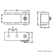 BLACK 10 S RIGHT ANGLE 0 DEGREE HINGE