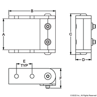 10 S RIGHT ANGLE 2 HINGE