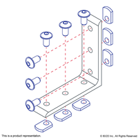 10 S 6 HOLE INSIDE CORNER BRACKET 3X3