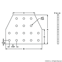 BLACK 10 S 16 HOLE TEE FLAT PLATE 4X5