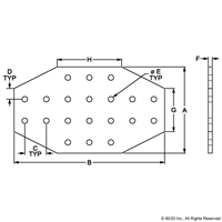 BLACK 10 S 20 HOLE CROSS FLAT PLATE 4