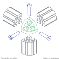 10 S TRI ROUNDED CORNER CONNECTOR