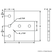 BLACK 10 S 5 HOLE T FLAT PLATE