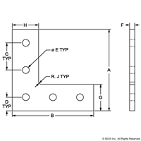 BLACK 10 S 5 HOLE L FLAT PLATE