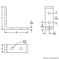 10 S 4 HOLE 2.5  INSIDE CORNER BRACKET