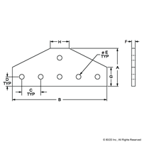 BLACK 10 S 6 HOLE TEE FLAT PLATE