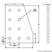 BLACK 10 S 9 HOLE 90 DEG FLAT PLATE