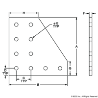 BLACK 10 S 10 HOLE 90 DEG FLAT PLATE